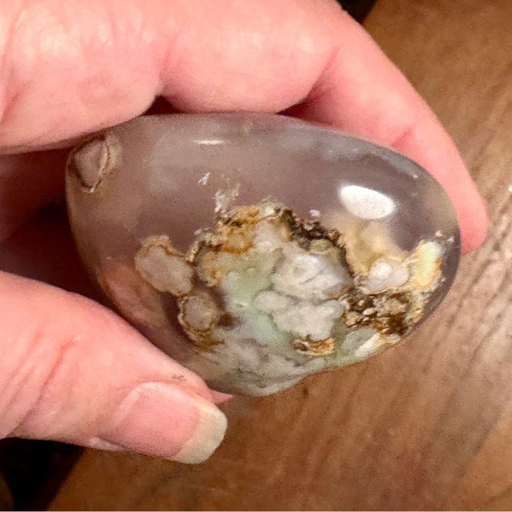Polished natural Sakura cherry blossom Agate Stone Heart Large - Picture 6 of 9